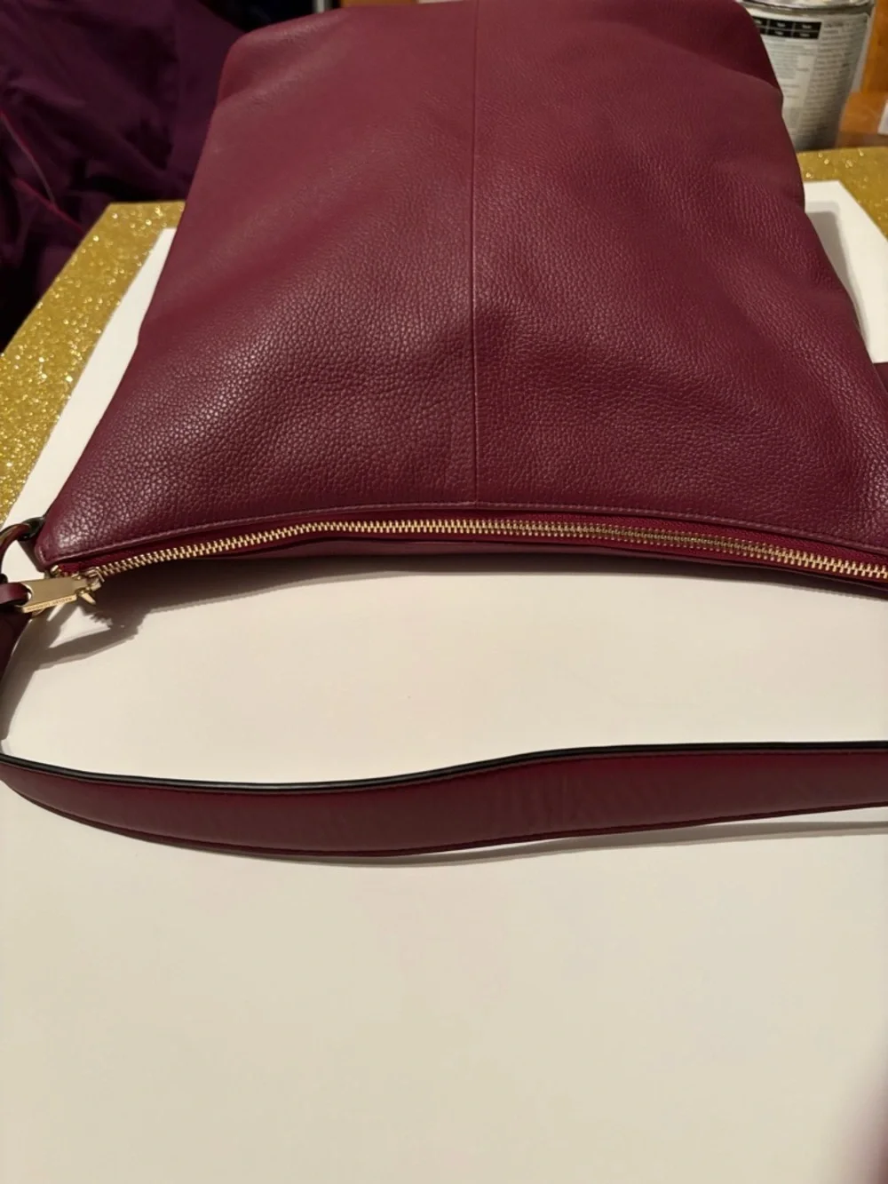RADLEY LONDON Pebbled Leather Shoulder Bag in Deep Berry - Picture 8 of 16